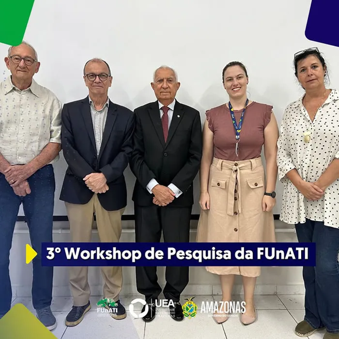 Na manhã desta terça-feira (19/11), a FUnATI realizou o 3º Workshop de Pesquisa, Desenvolvimento e Inovação de Produtos para o Envelhecimento Saudável a Base da Biodiversidade Amazônica.

O evento teve como objetivo promover o compartilhamento de conhecimentos científicos, tecnológicos e inovadores, que visa explorar o potencial da biodiversidade amazônica. 

A programação iniciou com o reitor da FUnATI, Dr. Euler Ribeiro, e em seguida a palestra Propriedades antioxidantes de frutos da Amazônia, com o Dr. José Guilherme Maia, pesquisador do Instituto Nacional de Pesquisas da Amazônia (INPA). , INPA, Envelhecimento Saudável e Modelo de cuidado, em, Brasil