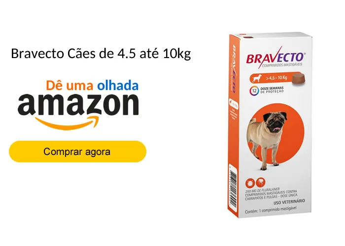 Para o tratamento de infestações por carrapatos e pulgas, em cães, proporcionando 12 semanas de proteção. Esse produto veterinário é um inseticida e acaricida sistêmico com longa duração de ação que promove eficácia imediata e persistente por 12 semanas contra carrapatos (formas adultas e jovens de Ixodes ricinus, Ixodes hexagonus, Ixodes scapularis, Ixodes holocyclus, Dermacentor reticulatus, Dermacentor variabilis e Rhipicephalus sanguineus) e pulgas (Ctenocephalides felis e Ctenocephalides canis).

O sabor de bravecto também é muito bom, nem precisa misturar na ração ou comida.

Pulgas e carrapatos devem estar aderidos ao cão e iniciar a alimentação para serem expostos ao princípio ativo. O início da ação é dentro de 8 horas para pulgas e 12 horas para carrapatos.
O produto controla eficazmente as populações de pulgas no ambiente, nas áreas às quais o cão tem acesso.

O produto pode ser utilizado como parte de uma estratégia de tratamento para a dermatite alérgica à picada de pulgas.



    Rápida ação: Elimina pulgas e carrapatos em até 12 horas
    Conveniência: 1 única dose para 12 semanas de proteção
    Maior proteção com menor número de tratamentos durante o ano
    Fácil administração
    As 12 semanas de proteção ajudam a quebrar o ciclo das pulgas e carrapatos
    Sabor de fígado suíno


Descrição do Produto

Tipo de animal de estimação 	‎Cachorro
Número do modelo 	‎250 mg
Raça recomendada 	‎Pequeno
Estágio da vida do animal 	‎Todas as fases
Sabor 	‎Fígado
Informações sobre alergia 	‎Não contém glúten
Tamanho 	‎250mg - 4,5 até 10kg
Número de produtos 	‎1
Quantidade 	‎1
Instruções de cuidado 	‎Manter fora do alcance de crianças
Informações de armazenamento 	‎Manter em local seco, Fechar bem o compartimento após cada uso
Usos específicos 	‎Pele e Pelos
Funciona com baterias 	‎Não
Baterias inclusas 	‎Não
Certificação 	‎9.818/2014
Fabricante 	‎MSD BR
ASIN 	‎B07J4J9XKZ , Coleira antilatido, Nexgard e Apoquel, em, Brasil