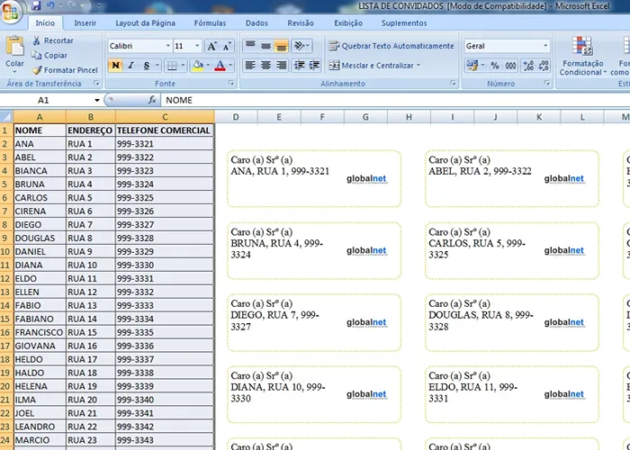 O link para o vídeo esta na imagem da postagem.

Como criar etiquetas e imprimir a partir do Excel e Publisher, trabalho muito útil no seu dia a dia. Para muitas pessoas, imprimir etiquetas de tamanhos diferentes ou especiais é algo muito difícil. O vídeo abaixo mostra de forma prática e rápida como imprimir etiquetas dinamicamente, basta criar sua lista de nomes, com endereços e telefones, ou ainda outras informações e configurar a impressora para impressão das etiquetas. 


Você pode utilizar uma lista de nomes e endereços já existente em seu computador e fazer a importação desses dados a partir do ferramenta do Publisher.



Lista de nomes (tabela - Lista de convidados) feita no Excel para importação dos dados (nomes), convidados.

Veja o tutorial completo clicando botão abaixo para assistir ao vídeo com todos os detalhes.
, Etiquetas lindas , Criar etiquetas online e Etiquetas para aniversarios, em, Brasil